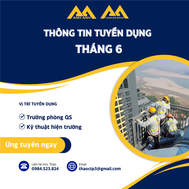 THÔNG BÁO TUYỂN DỤNG T6/2023