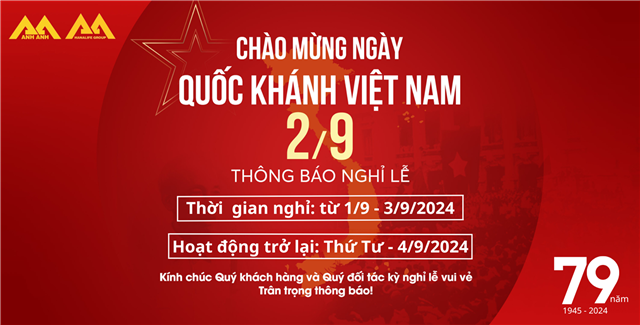 THÔNG BÁO LỊCH NGHỈ LỄ QUỐC KHÁNH 2/9/2024