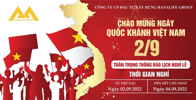 THÔNG BÁO LỊCH NGHỈ LỄ QUỐC KHÁNH 2/9/2022